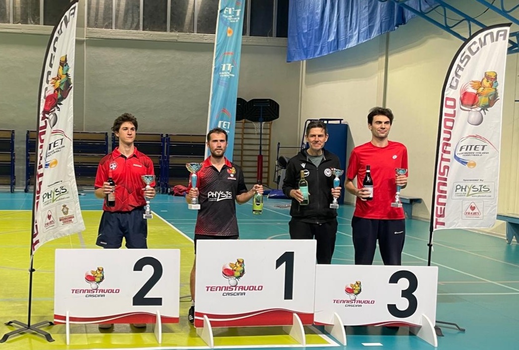 Torneo Over di San Frediano a Settmo 3 4 aprile 2026 podio del singolare Over 3