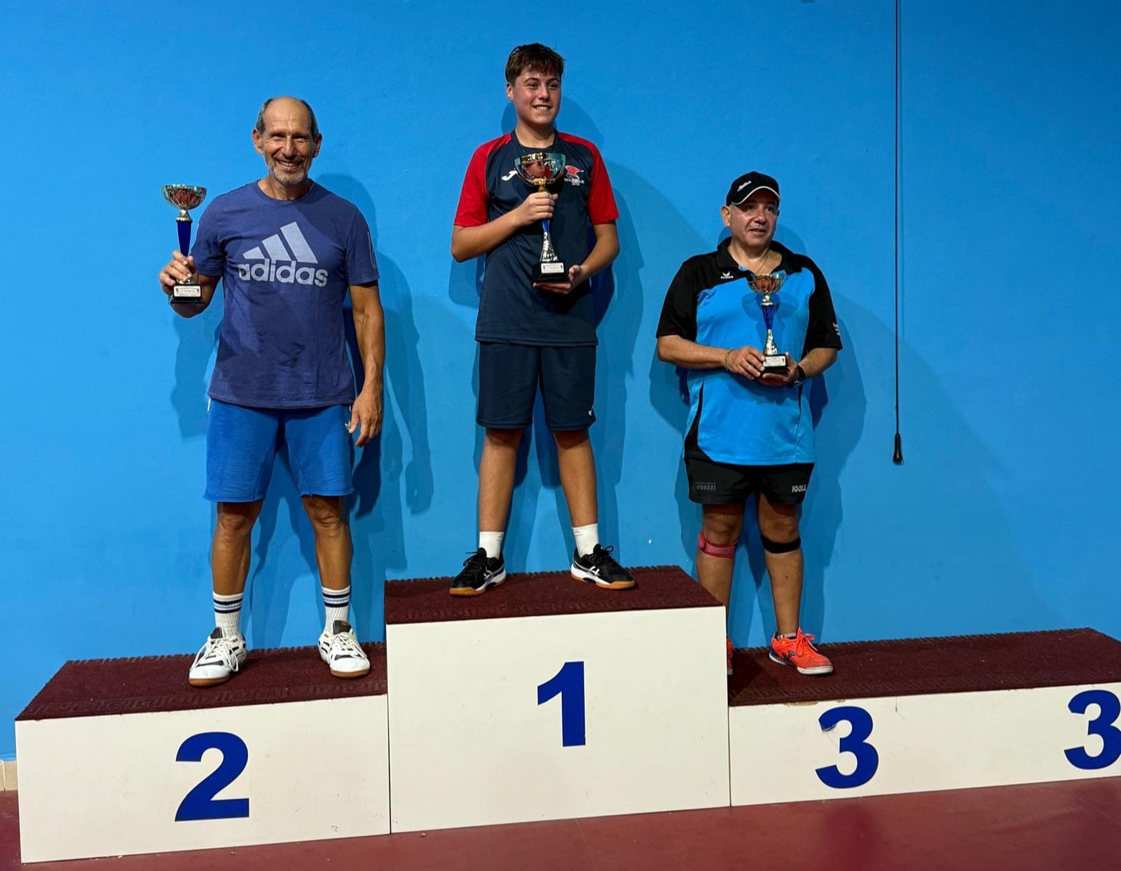 Torneo Over di San Nicola La Strada 13 14 settembre 2025 podio del singolare Over 5 2000 maschile 150 femminile