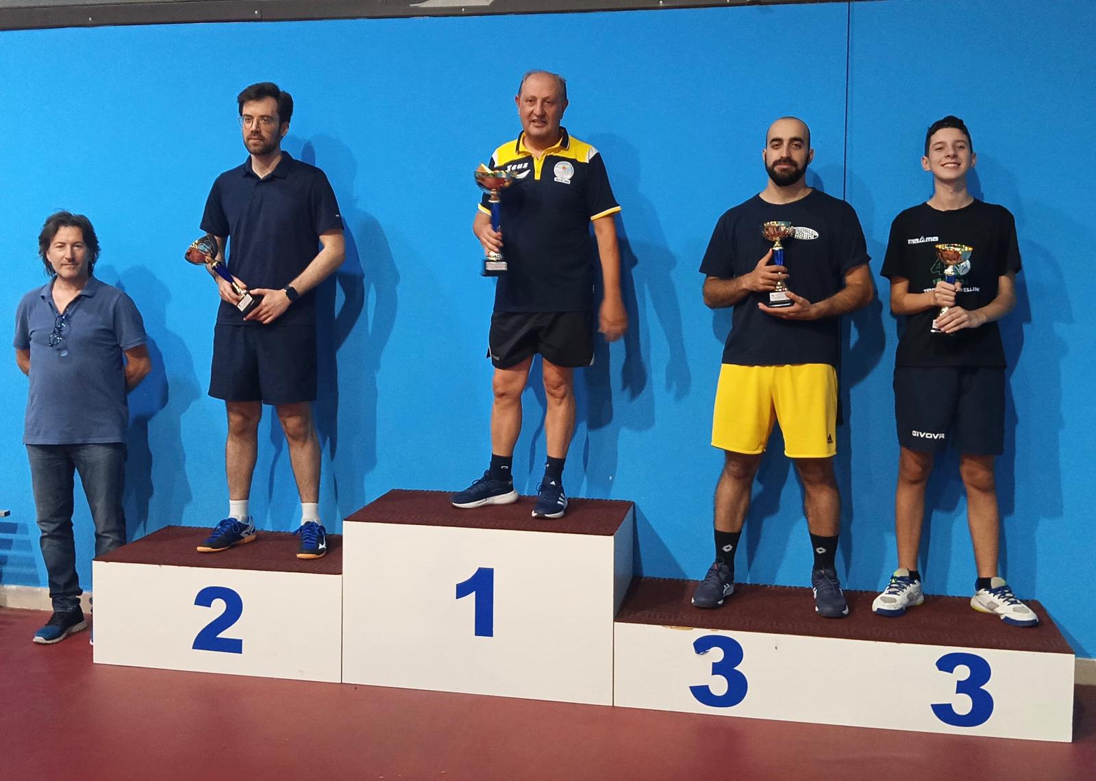 Torneo Over di San Nicola La Strada 20 21 settembre 2025 podio del singolare Over 8 6200 maschile