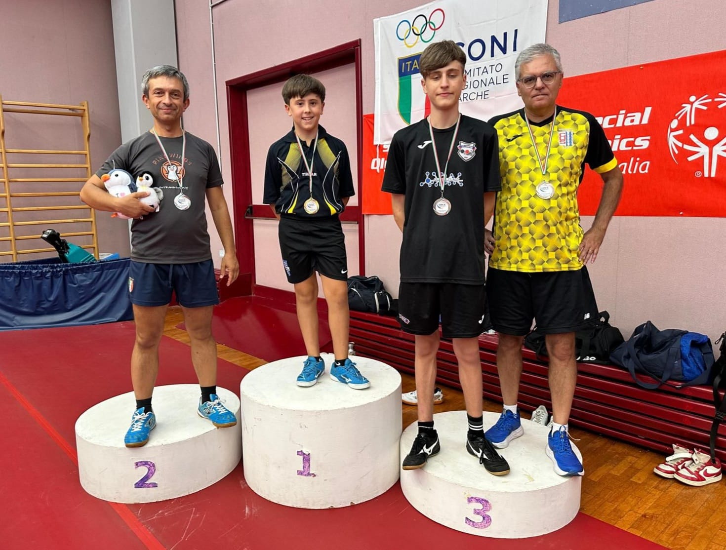 Torneo Over di Senigallia 30 31 agosto 2025 podio del singolare Over 7 5000 maschile 350 femminile