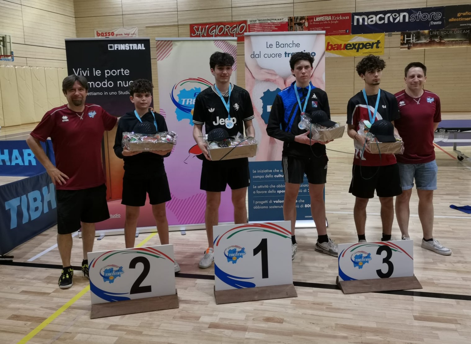 Torneo Over di Trento 23 24 maggio 2026 podio del singolare Over 2
