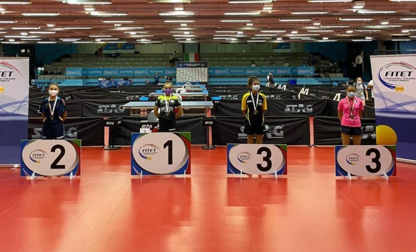 Torneo di qualificazione al WTT Youth Contender Lignano 2021 podio singolare femminile Under 15
