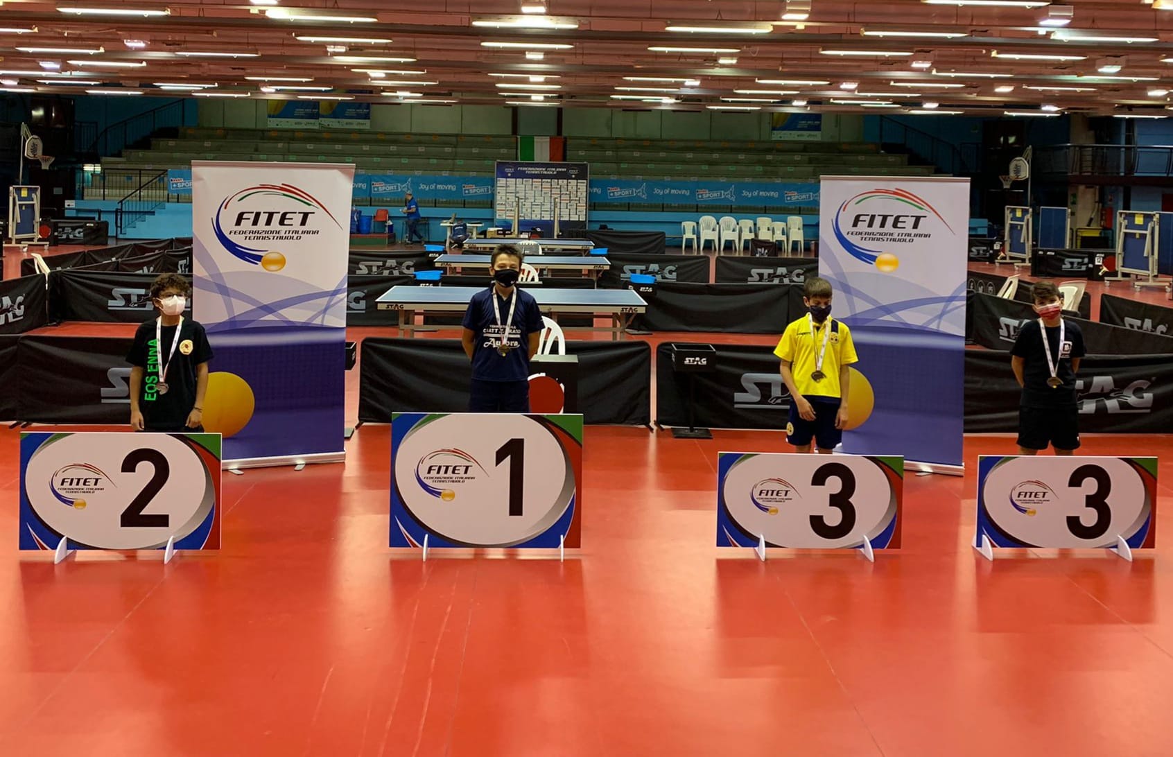 Torneo di qualificazione al WTT Youth Contender Lignano 2021 podio singolare maschile Under 11