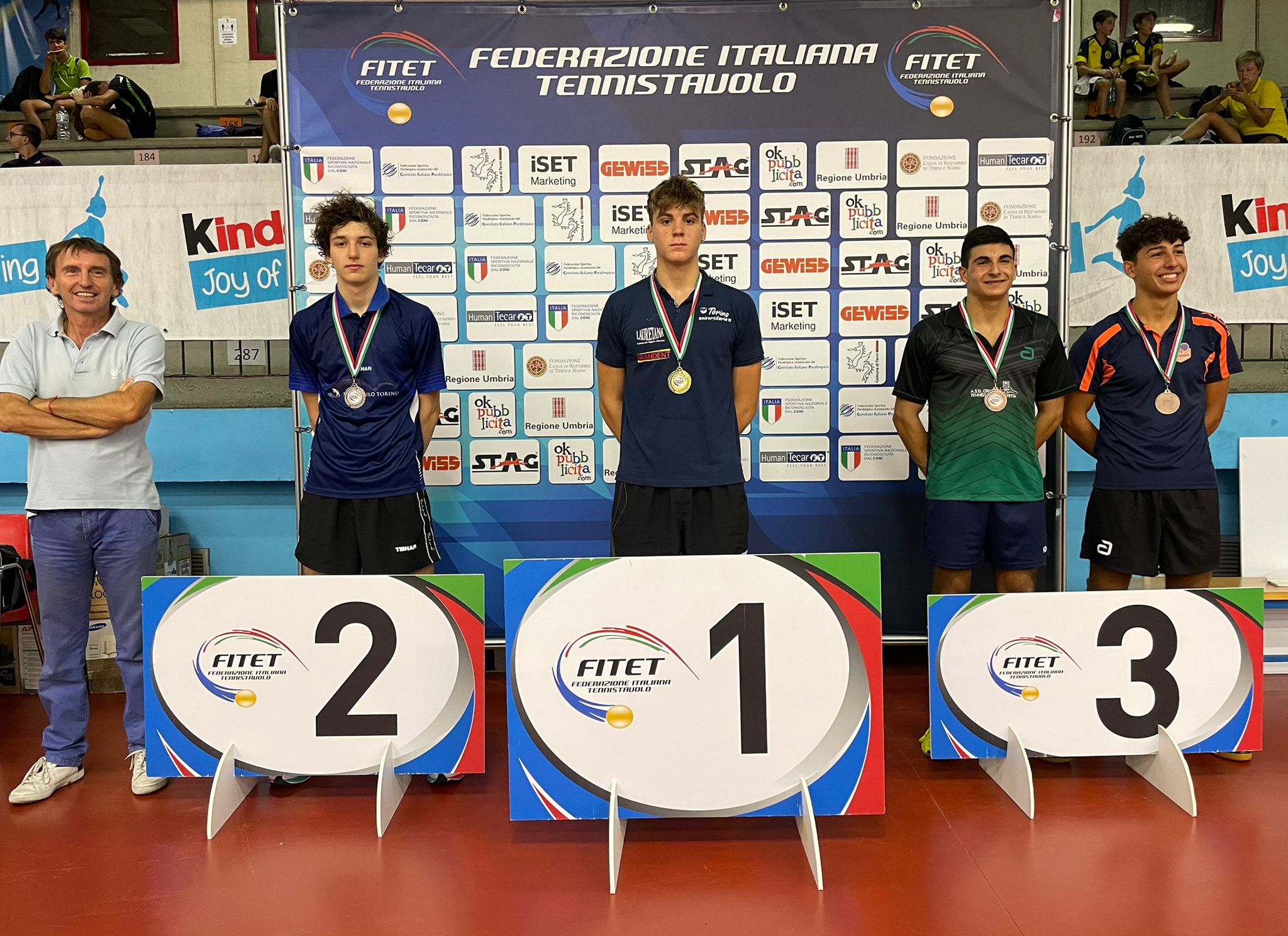 Torneo di qualificazione al WTT Youth Contender Lignano 2022 podio del singolare maschile 2003 2004