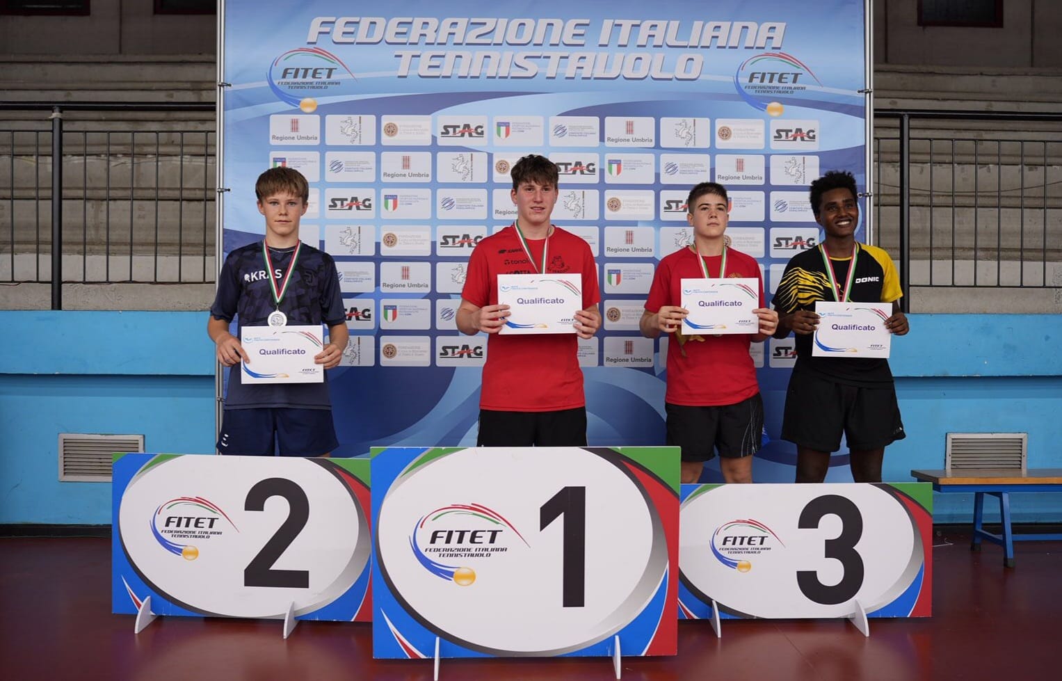 Torneo nazionale di qualificazione al WTT Youth Contender Lignano 2023 podio del singolare maschile 2008 2009