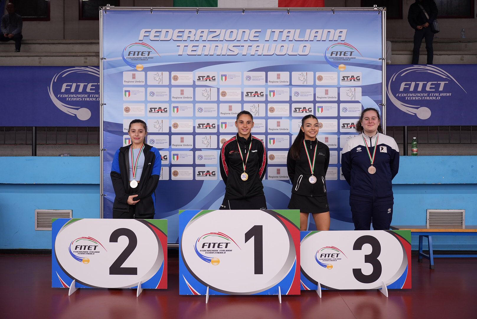 Torneo nazionale giovanile 16 19 novembre 2023 podio della prova A del singolare femminile Under 17