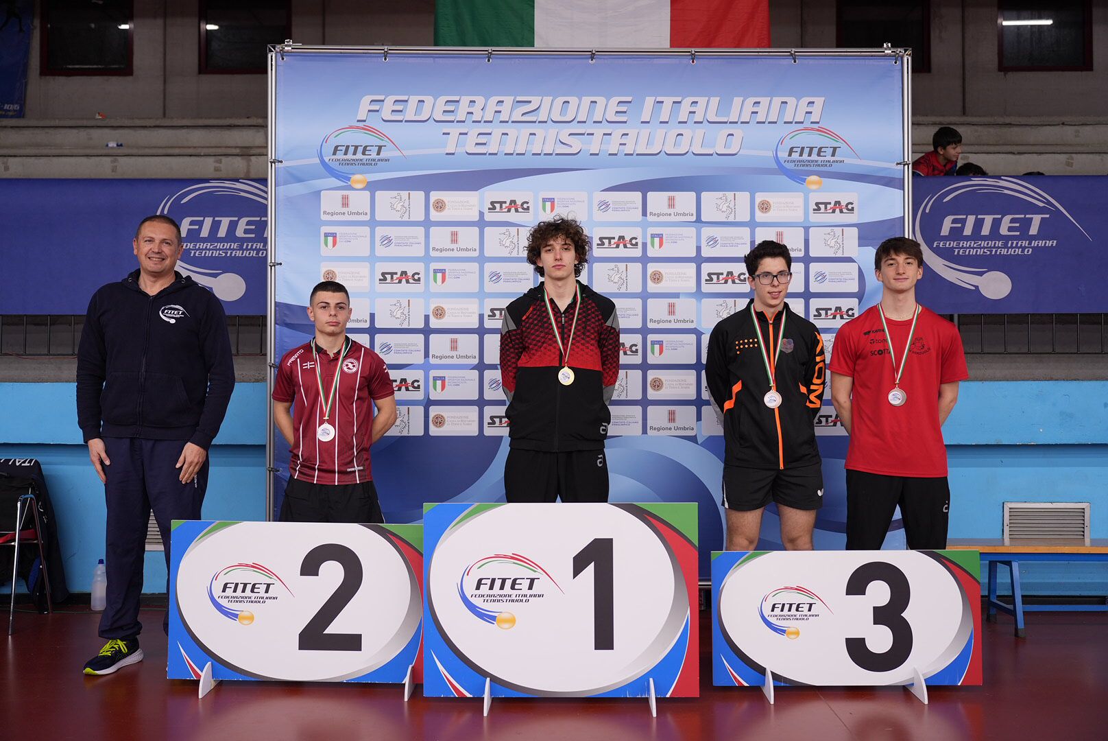 Torneo nazionale giovanile 16 19 novembre 2023 podio della prova A del singolare maschile Under 19