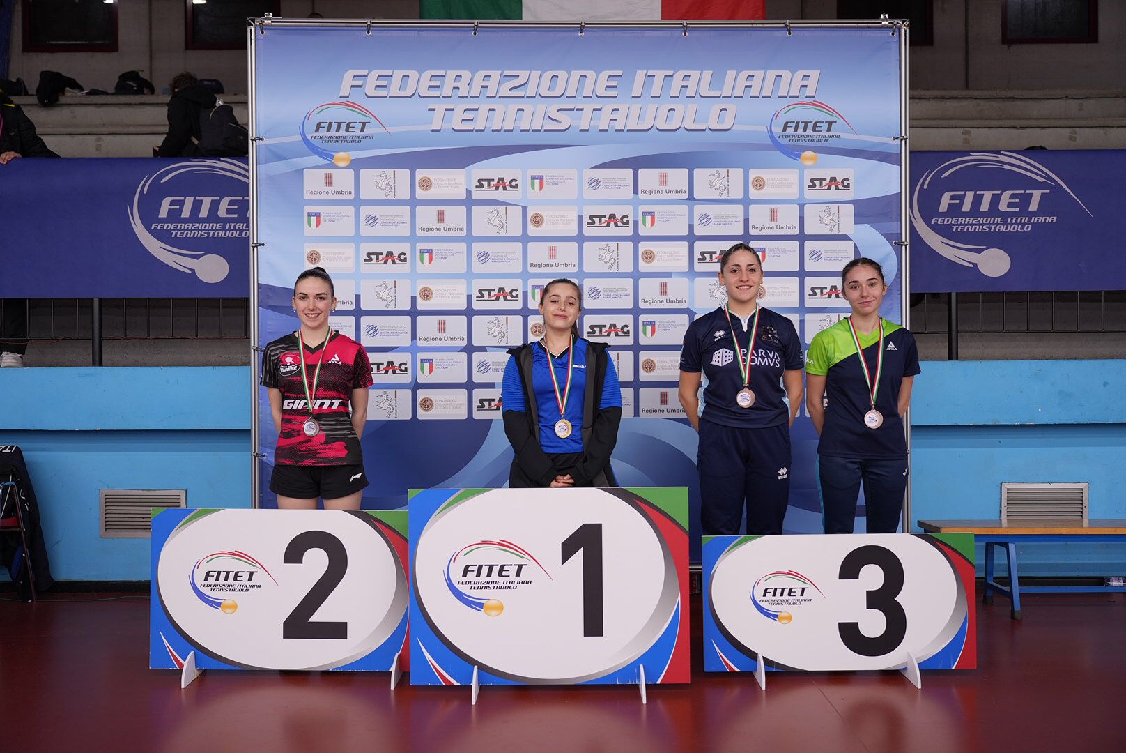 Torneo nazionale giovanile 16 19 novembre 2023 podio della prova B del singolare femminile Under 19