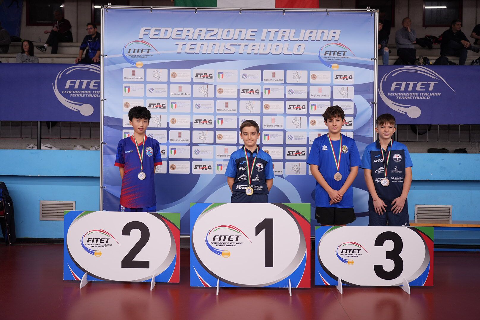 Torneo nazionale giovanile 16 19 novembre 2023 podio della prova B del singolare maschile Under 13