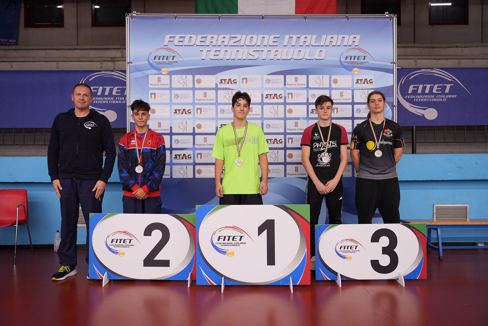 Torneo nazionale giovanile 16 19 novembre 2023 podio della prova B del singolare maschile Under 19