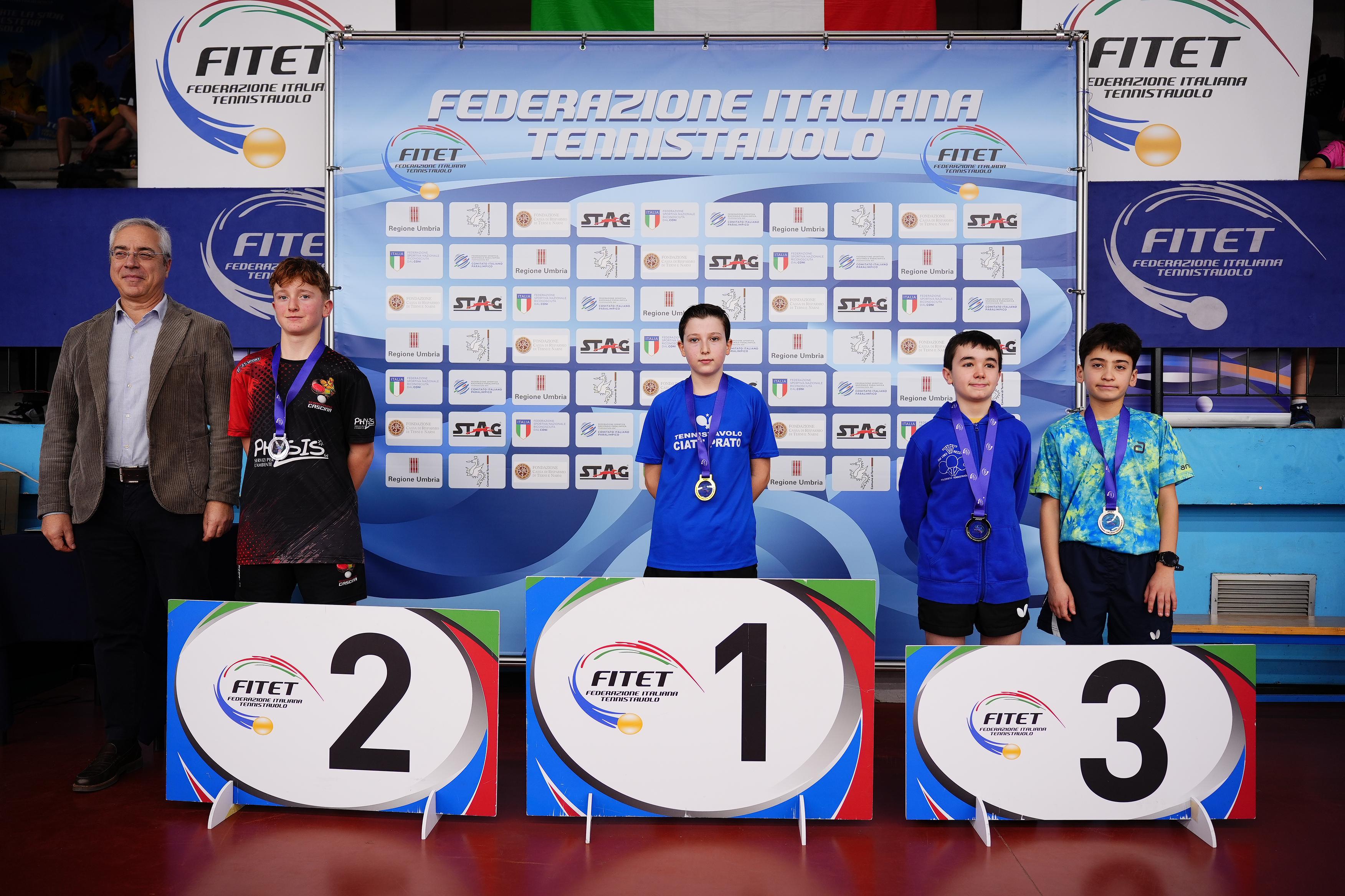 Torneo nazionale giovanile 23 26 gennaio 2025 podio del singolare maschile Under 13