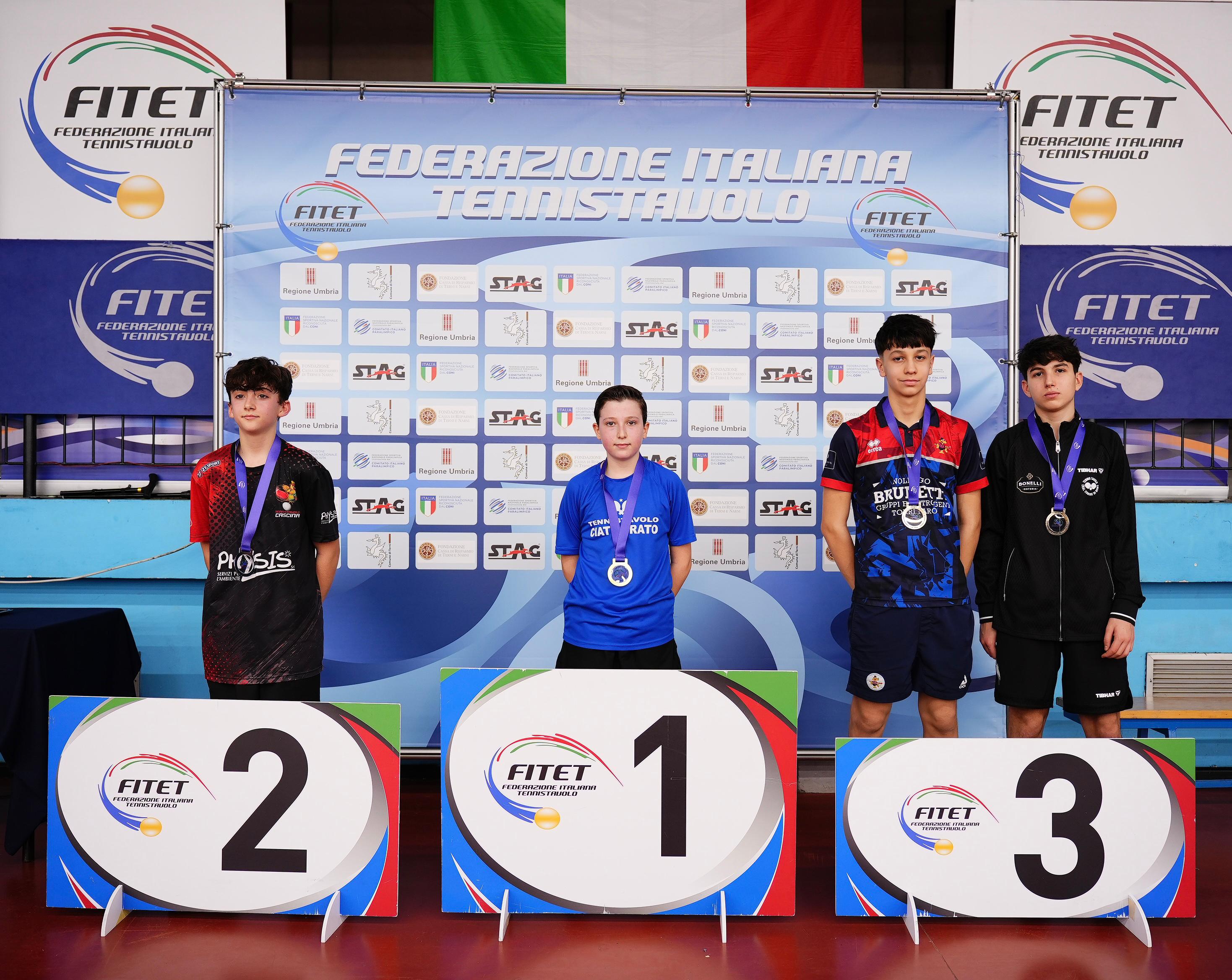 Torneo nazionale giovanile 23 26 gennaio 2025 podio del singolare maschile Under 15