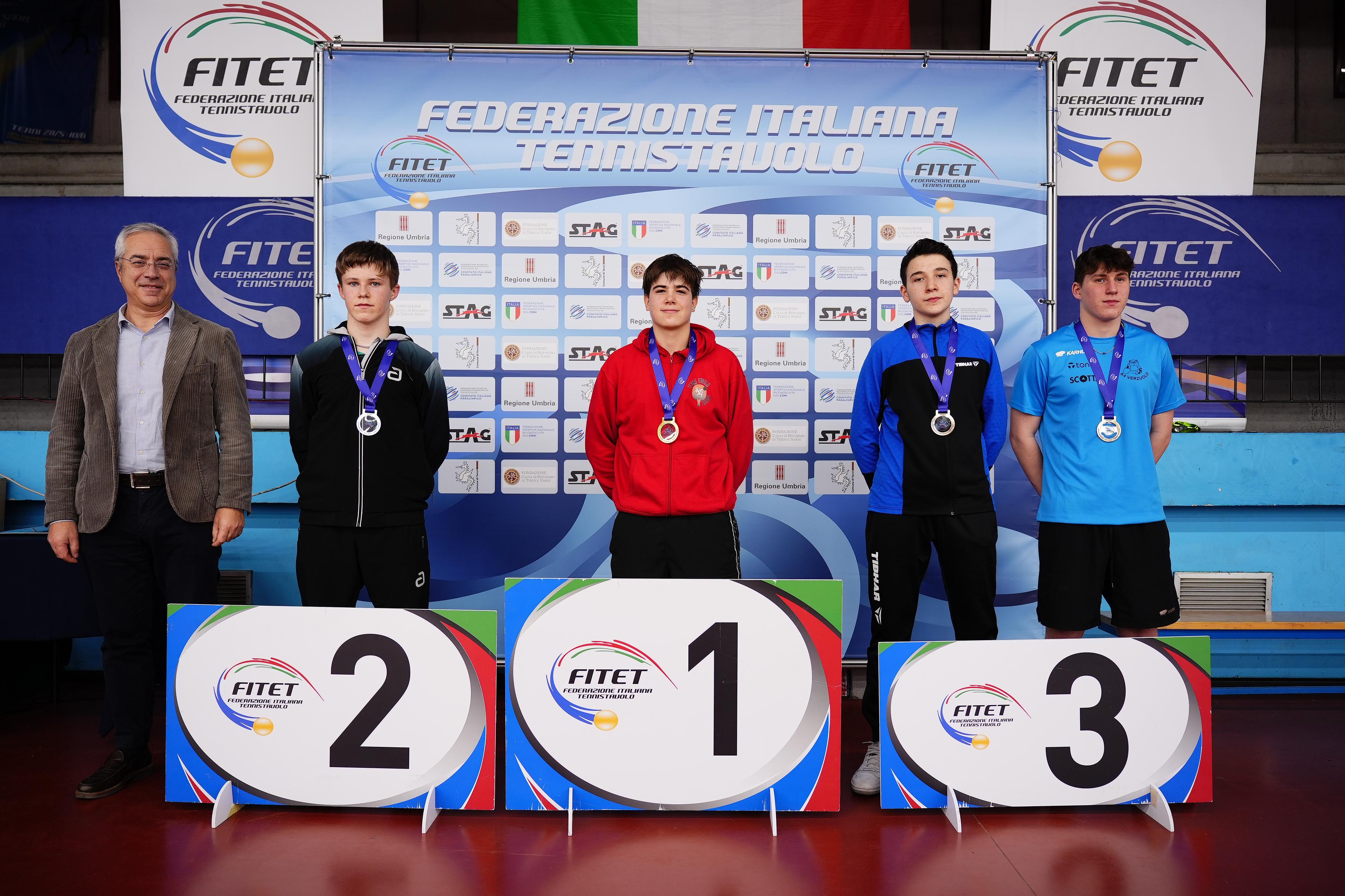 Torneo nazionale giovanile 23 26 gennaio 2025 podio del singolare maschile Under 17