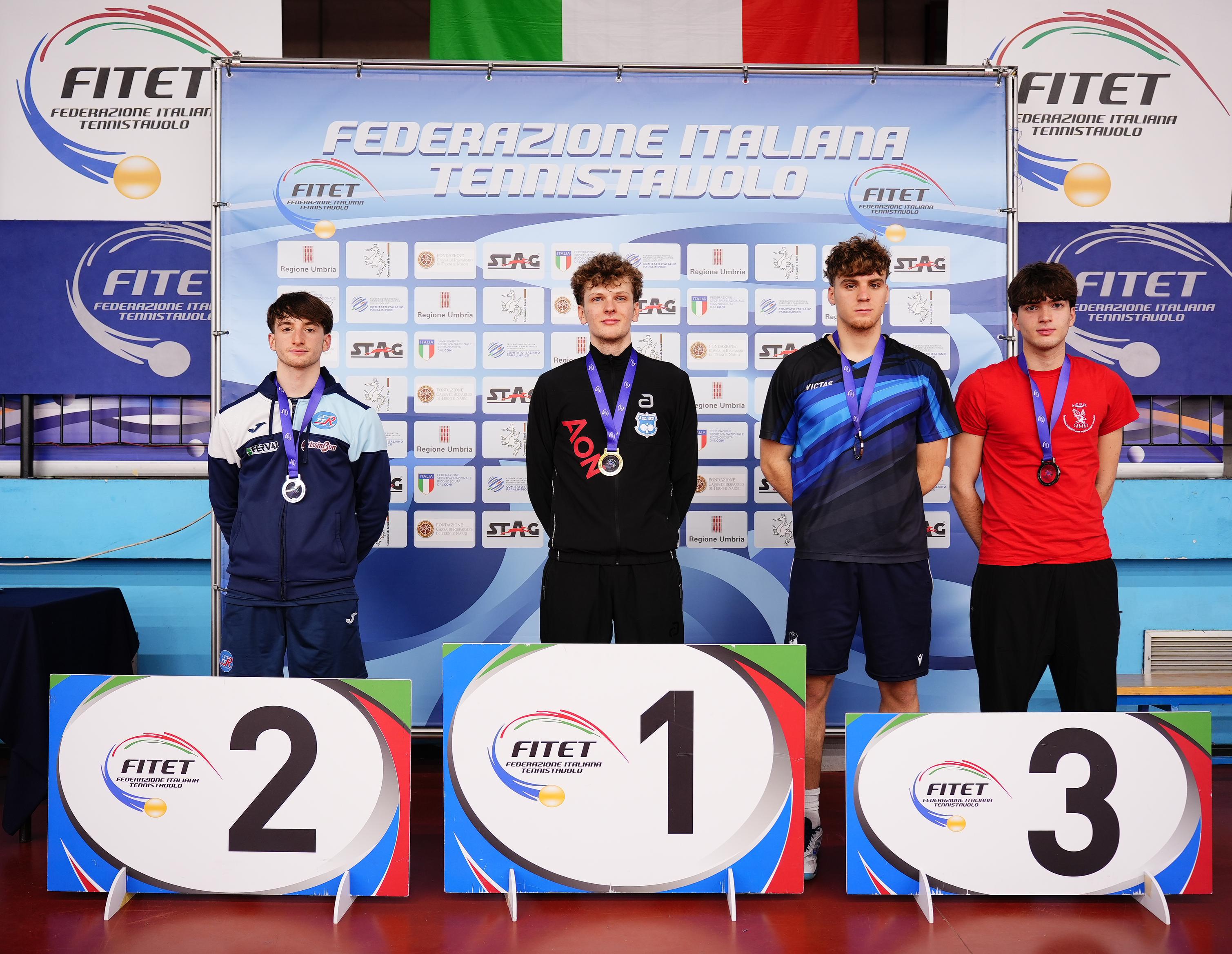 Torneo nazionale giovanile 23 26 gennaio 2025 podio del singolare maschile Under 19