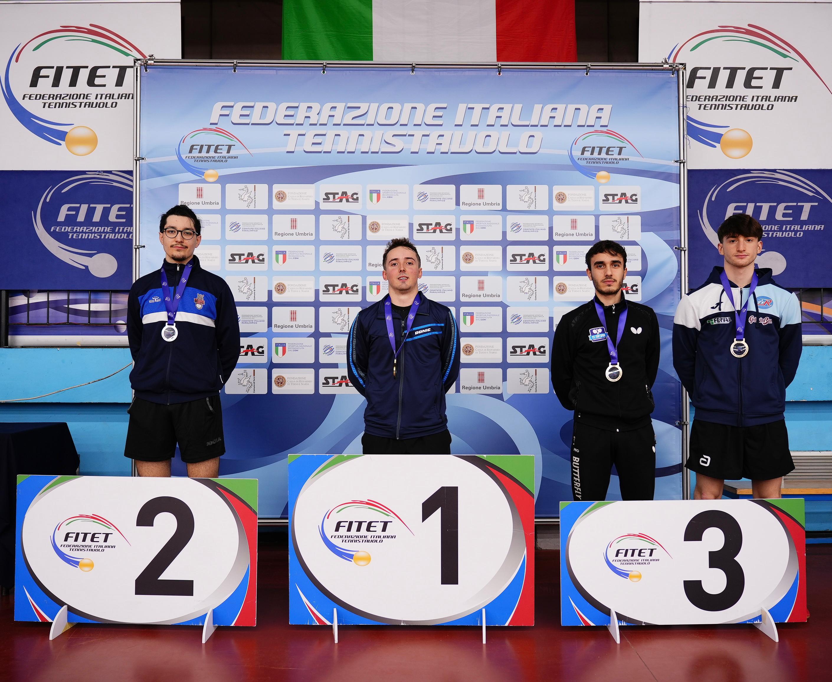 Torneo nazionale giovanile 23 26 gennaio 2025 podio del singolare maschile Under 21