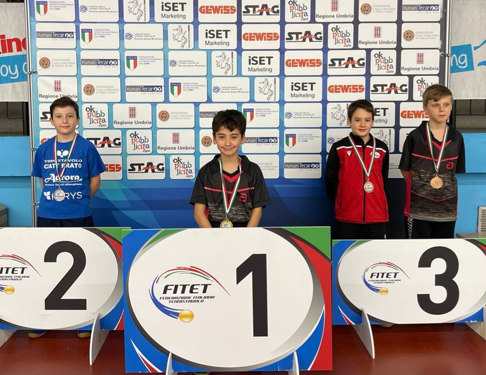 Torneo nazionale giovanile 24 27 novembre 2022 podio singolare maschile Under 11