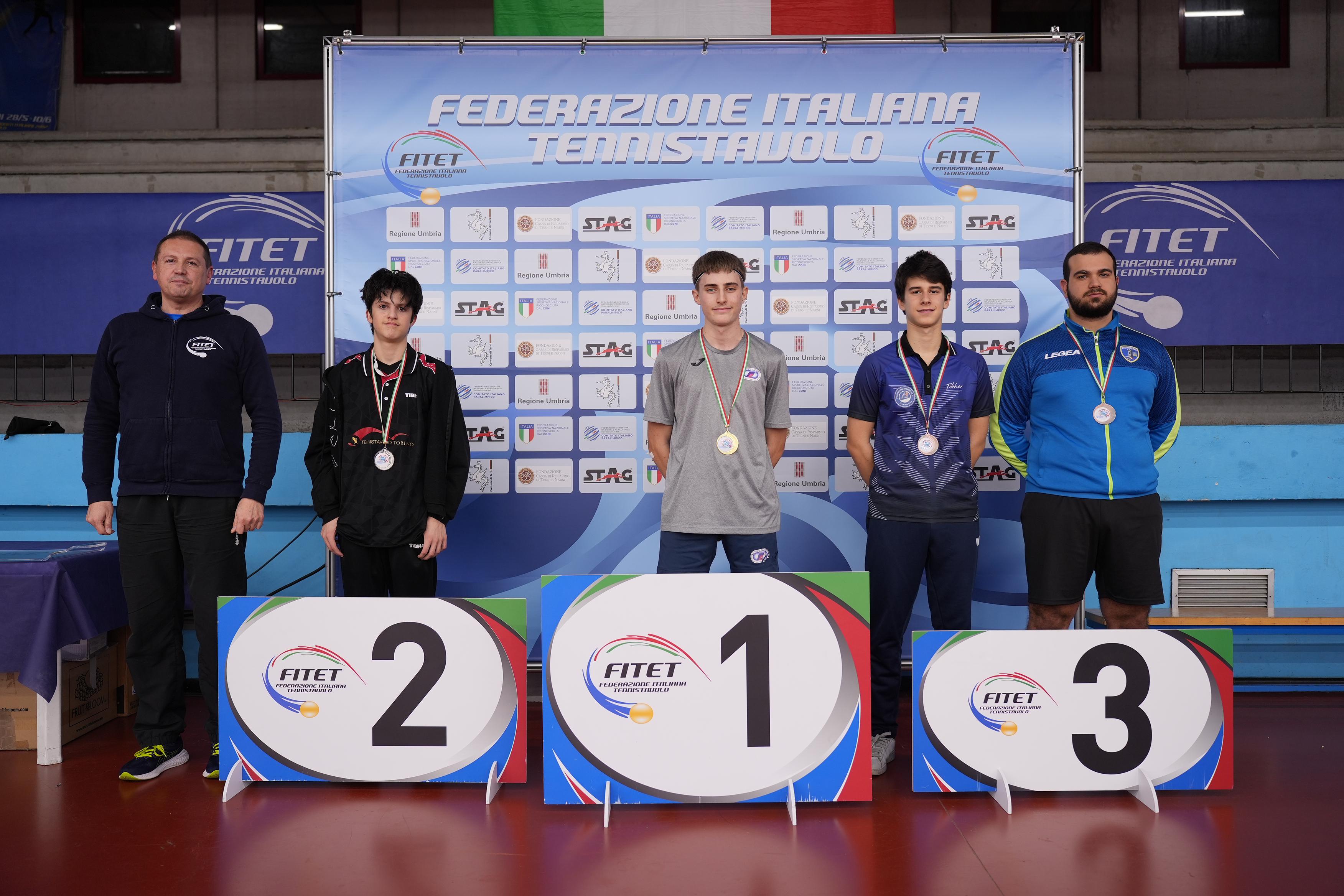 Torneo nazionale giovanile 4 7 gennaio 2024 podio della prova B del singolare maschile Under 17