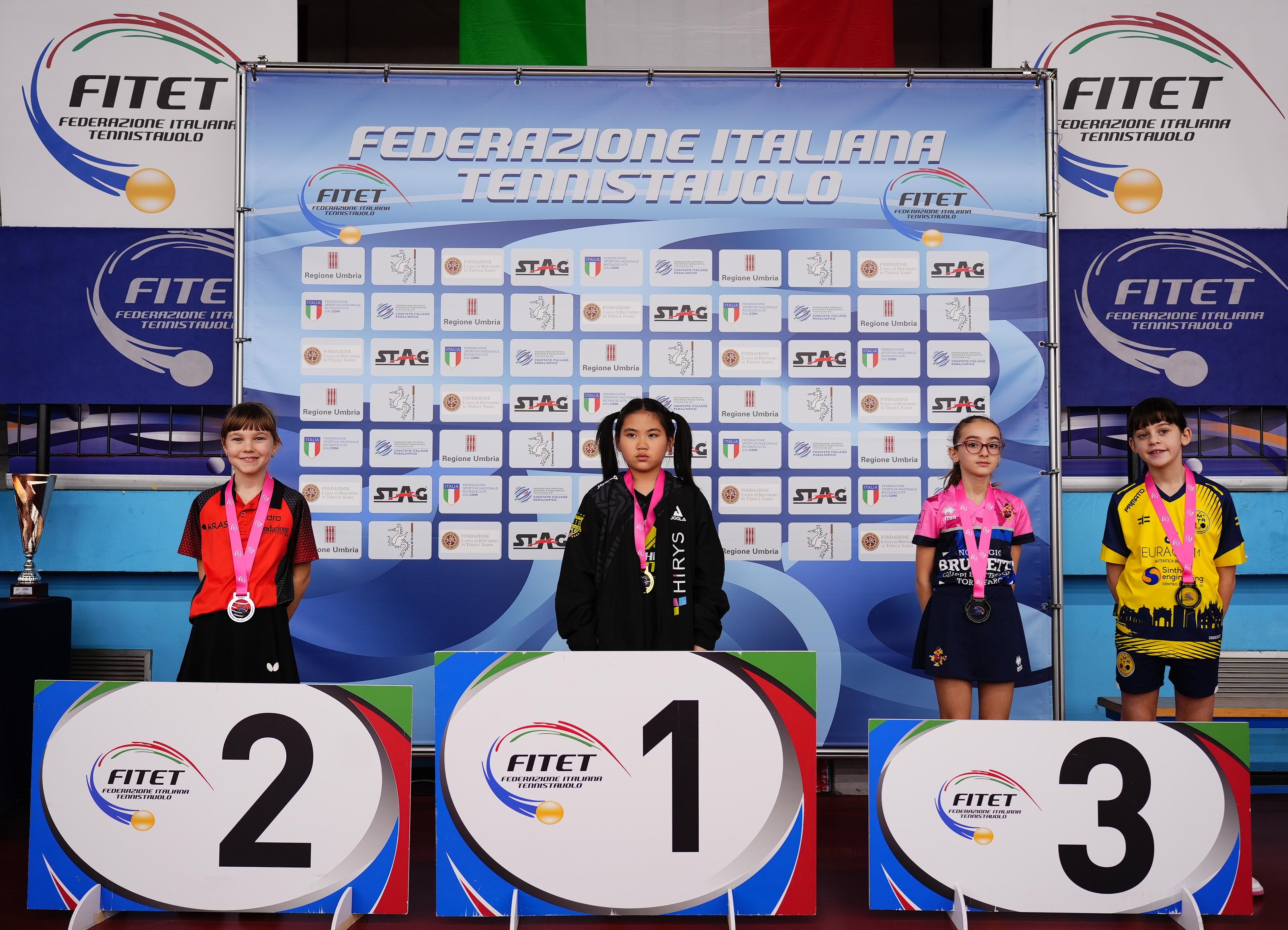 Torneo nazionale giovanile 5 8 dicembre 2024 podio del singolare femminile Under 11
