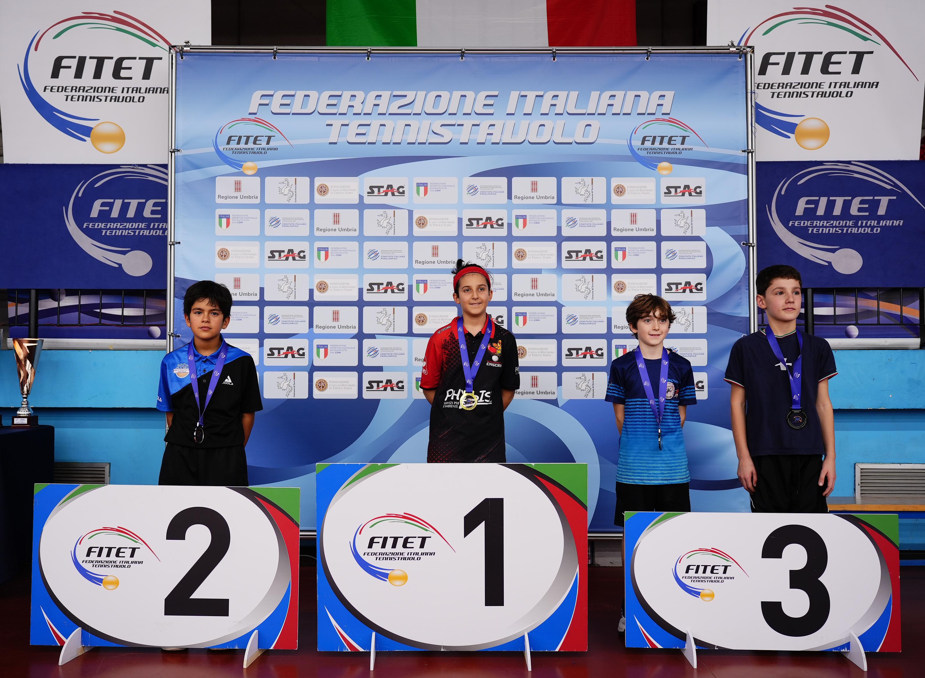 Torneo nazionale giovanile 5 8 dicembre 2024 podio del singolare maschile Under 11