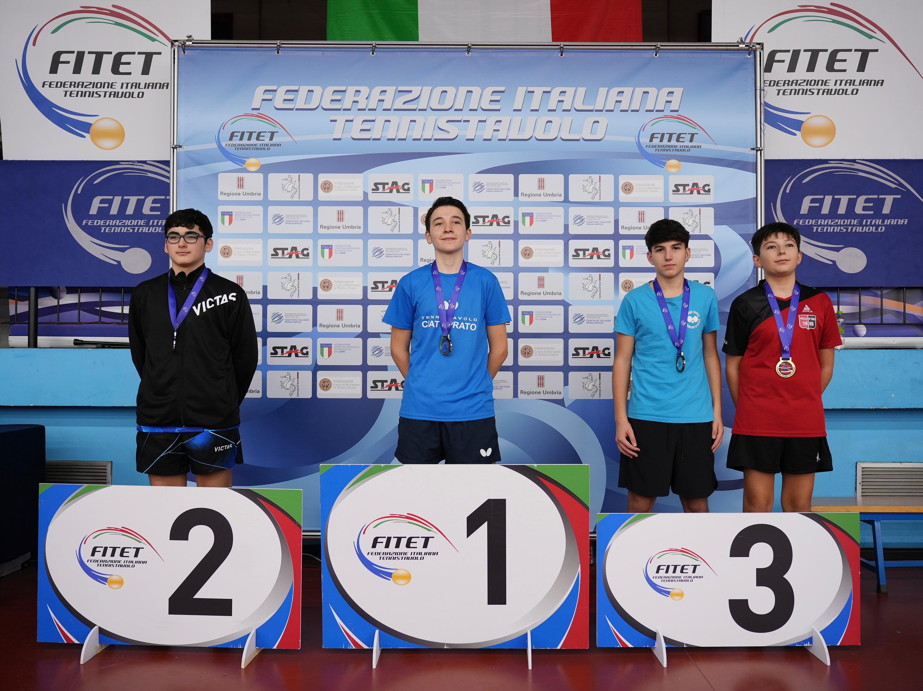 Torneo nazionale giovanile 5 8 dicembre 2024 podio del singolare maschile Under 15