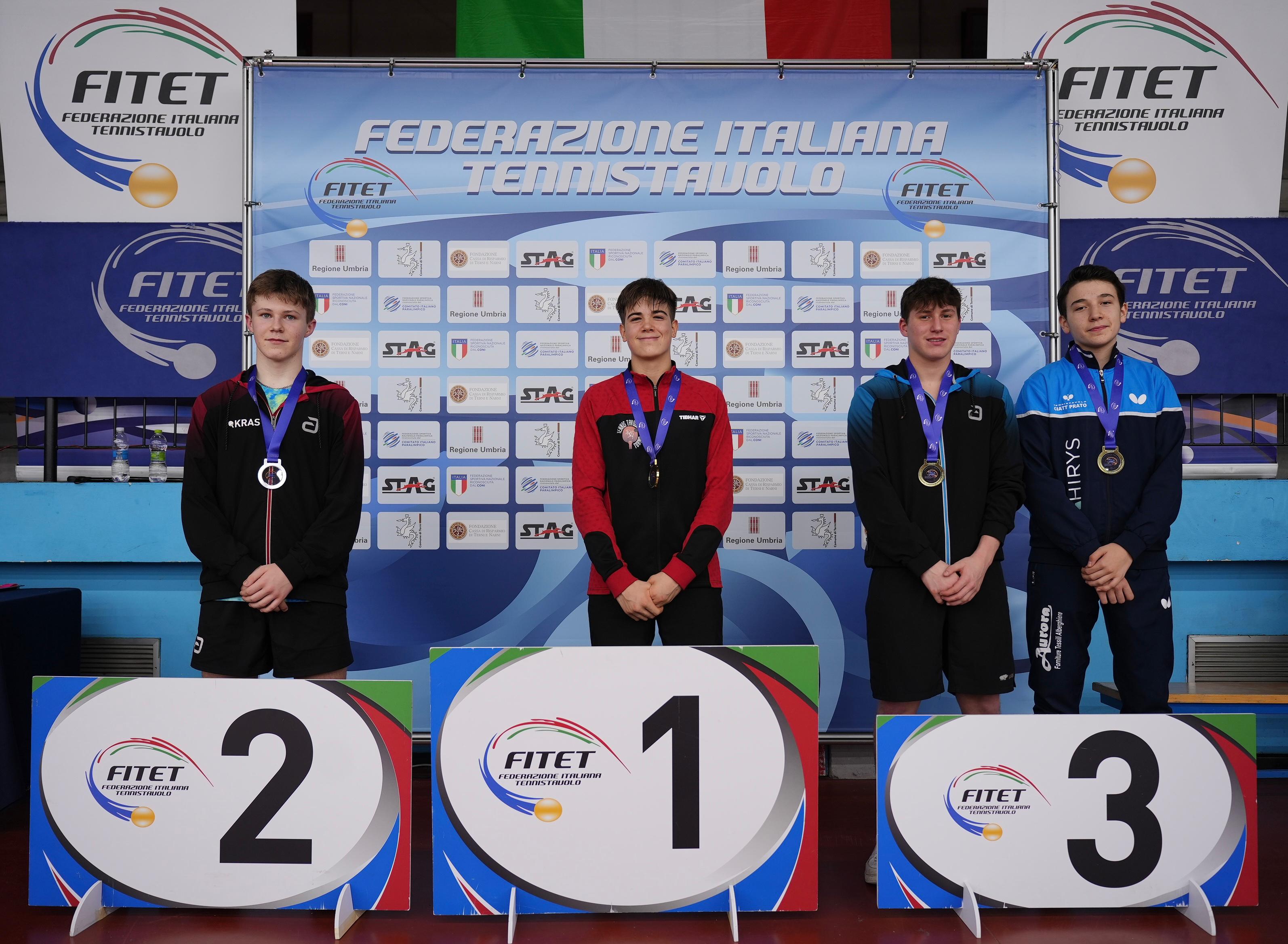 Torneo nazionale giovanile 5 8 dicembre 2024 podio del singolare maschile Under 17
