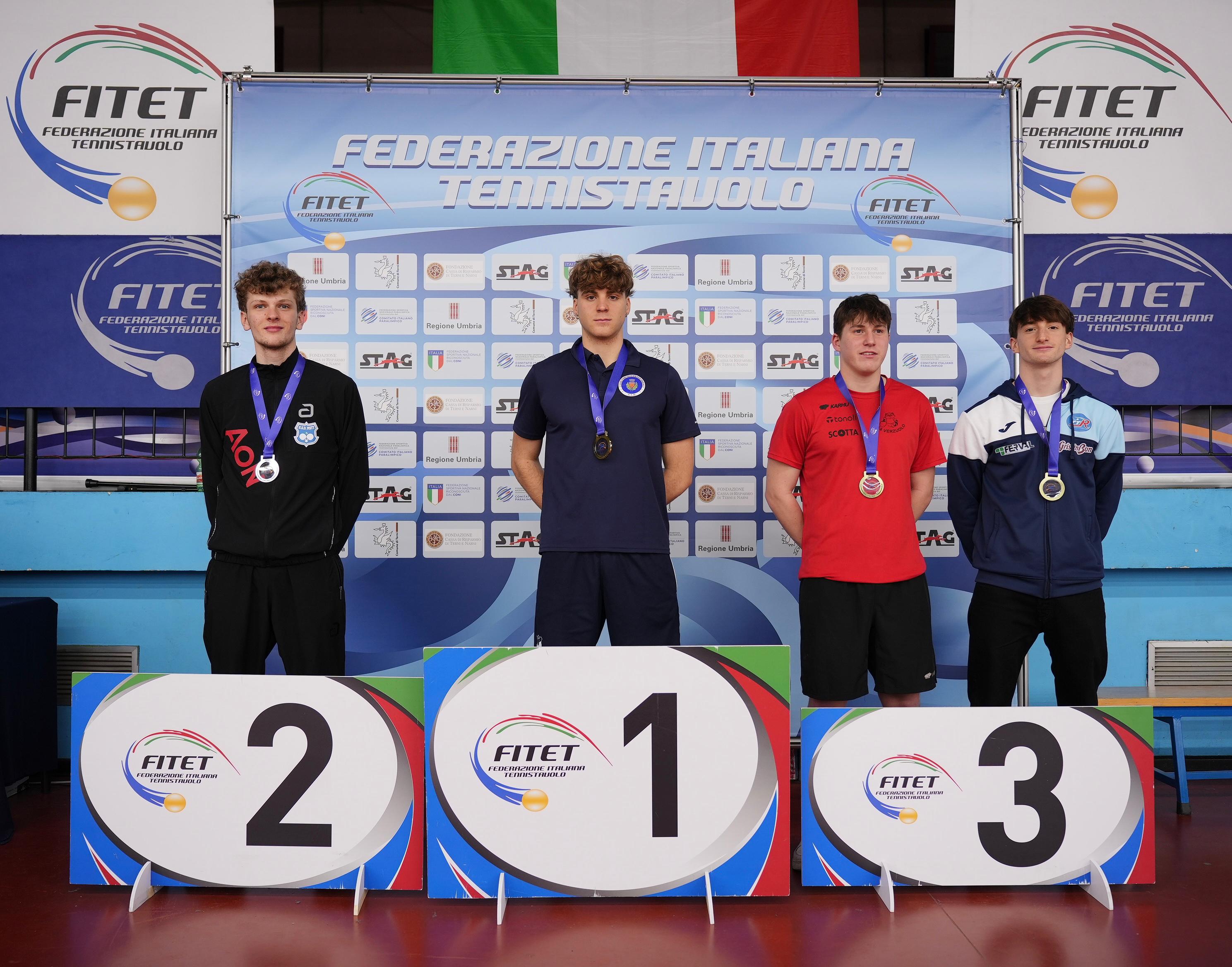 Torneo nazionale giovanile 5 8 dicembre 2024 podio del singolare maschile Under 19