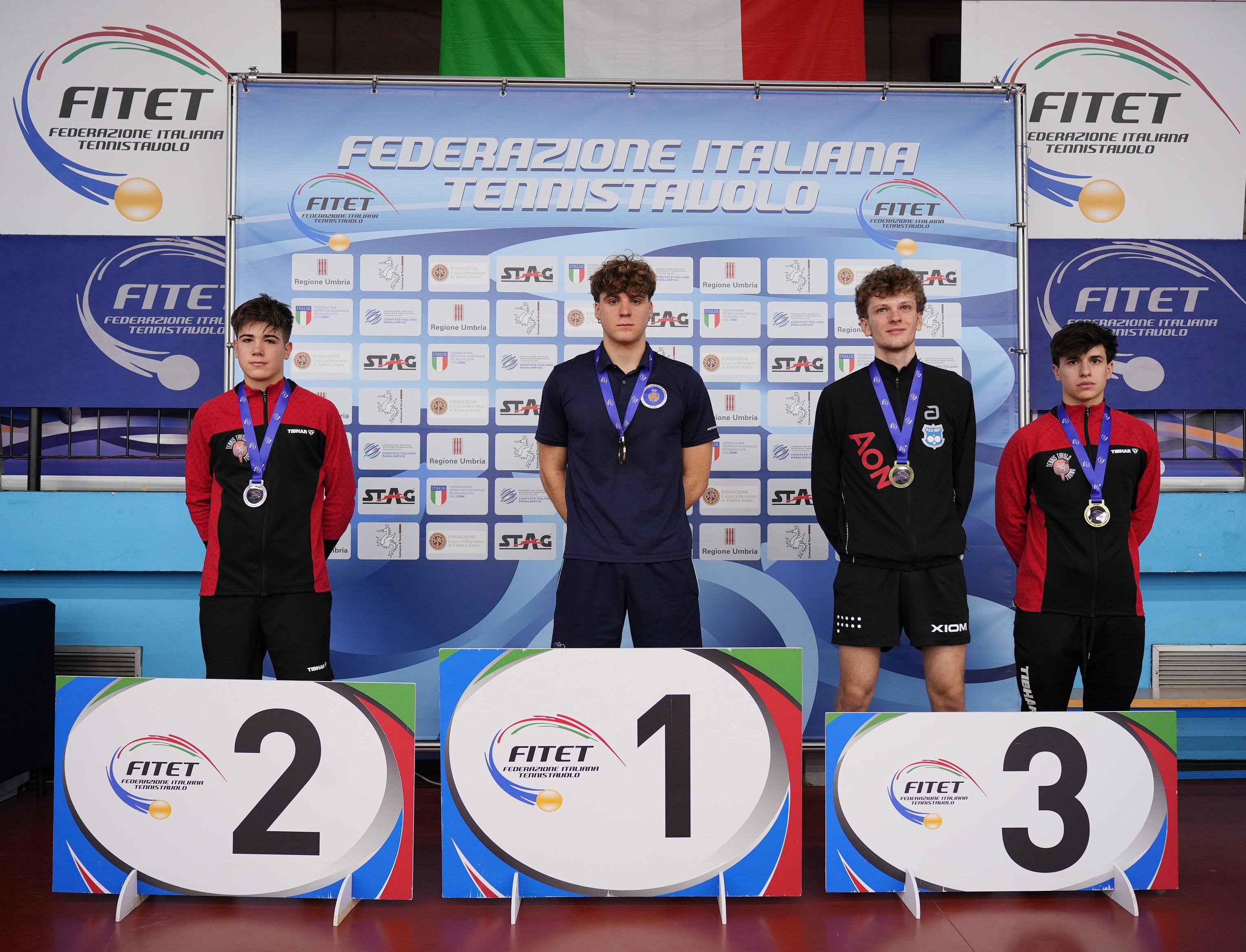 Torneo nazionale giovanile 5 8 dicembre 2024 podio del singolare maschile Under 21