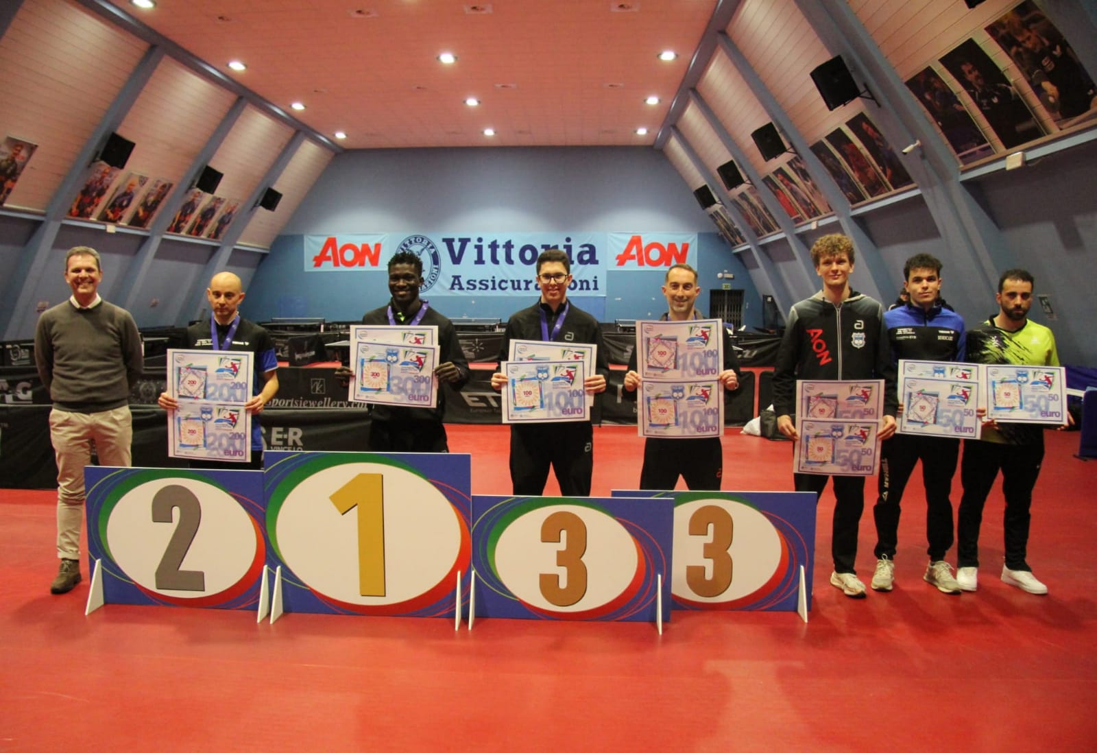 Torneo nazionale maschile di Milano 4 5 gennaio 2025 podio del singolare di seconda categoria