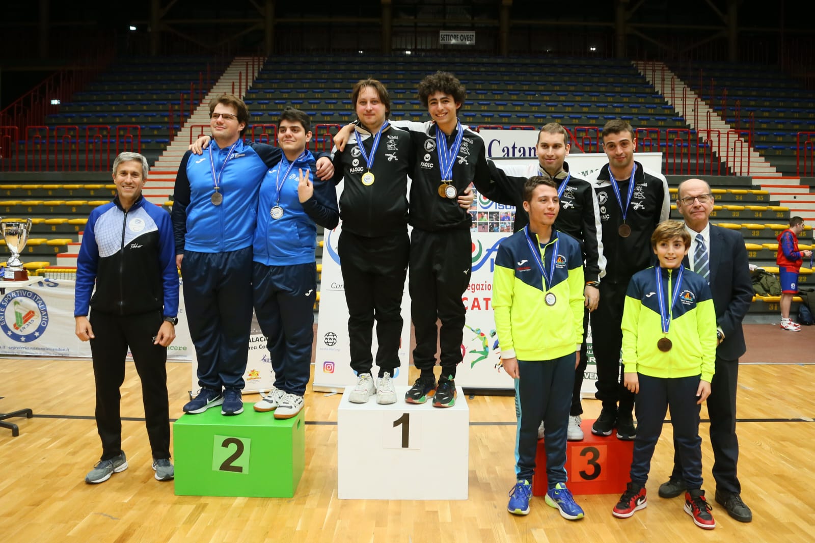 Torneo nazionale paralimpico 7 8 dicembre 2024 a Catania podio del doppio maschile di classe 11
