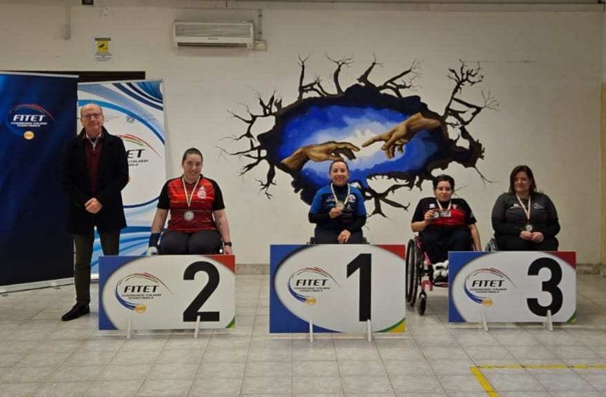 Torneo nazionale paralimpico a Roma 25 26 gennaio 2025 podio del singolare femminile assoluto di classe 3 5