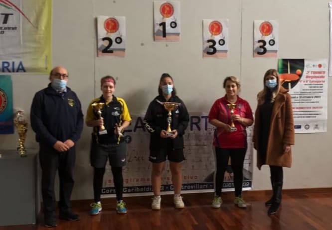 Torneo regionale di Castrovillari podio singolare femminile di quarta categoria 31 ottobre 2021