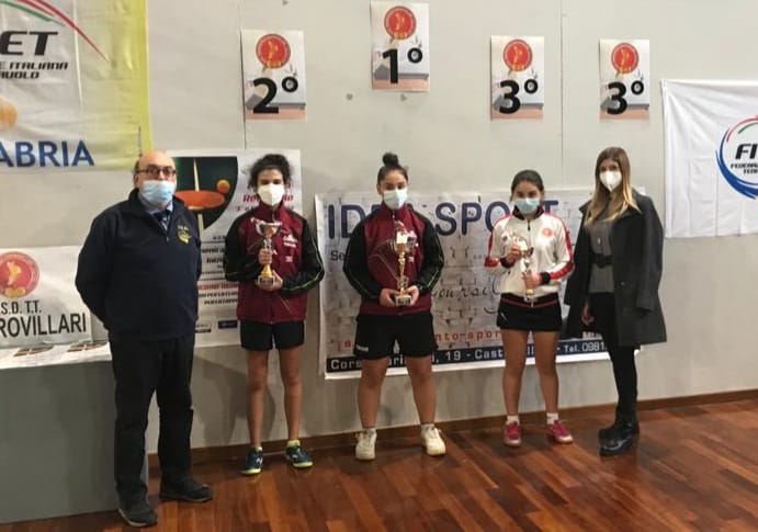 Torneo regionale di Castrovillari podio singolare femminile di terza categoria 24 ottobre 2021