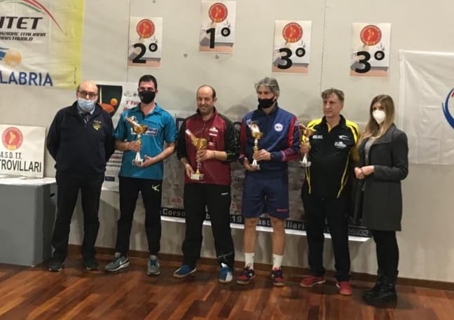 Torneo regionale di Castrovillari podio singolare maschile di terza categoria 24 ottobre 2021