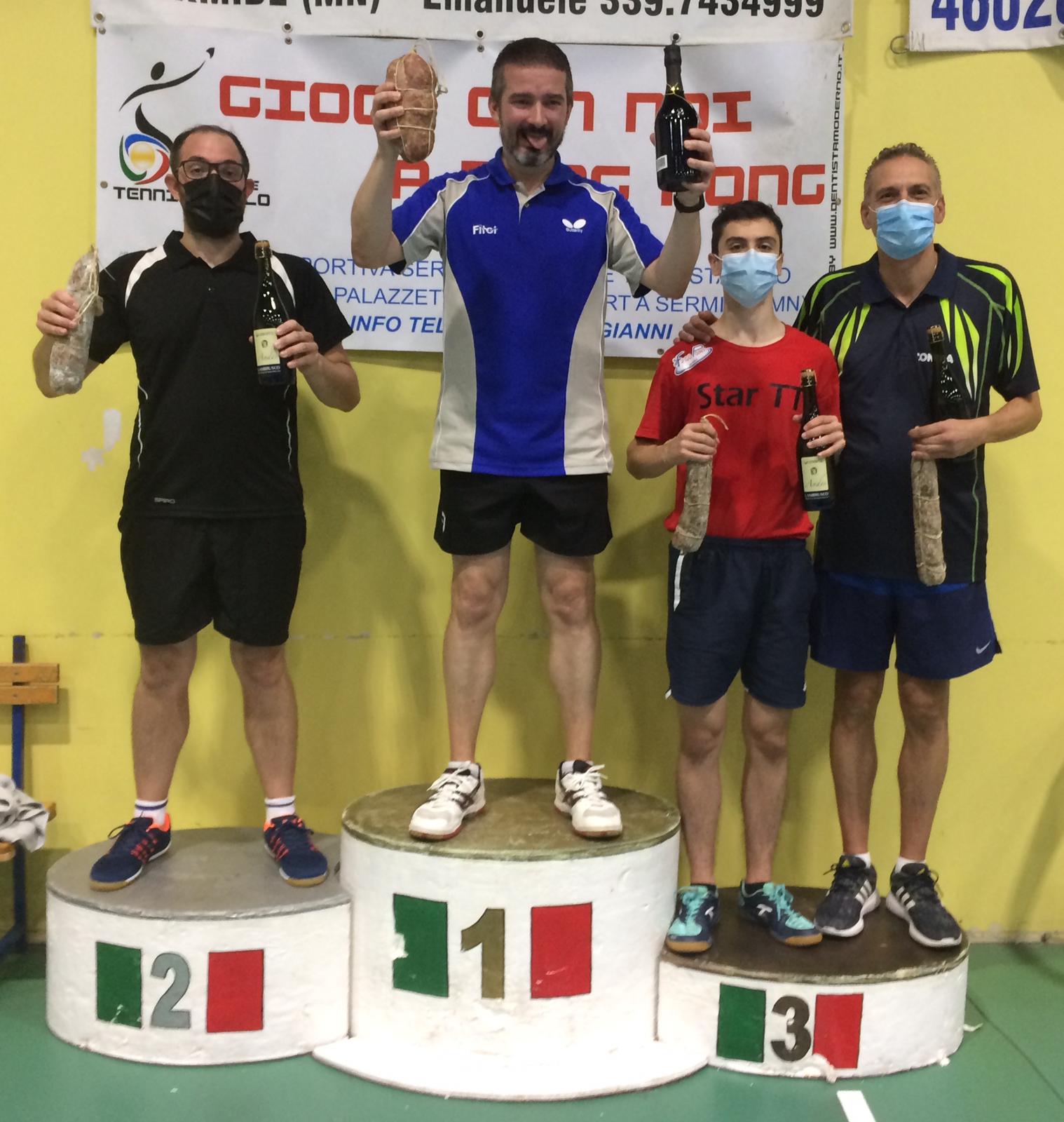 Torneo regionale di Sermide 3 ottobre 2021 podio di quinta categoria