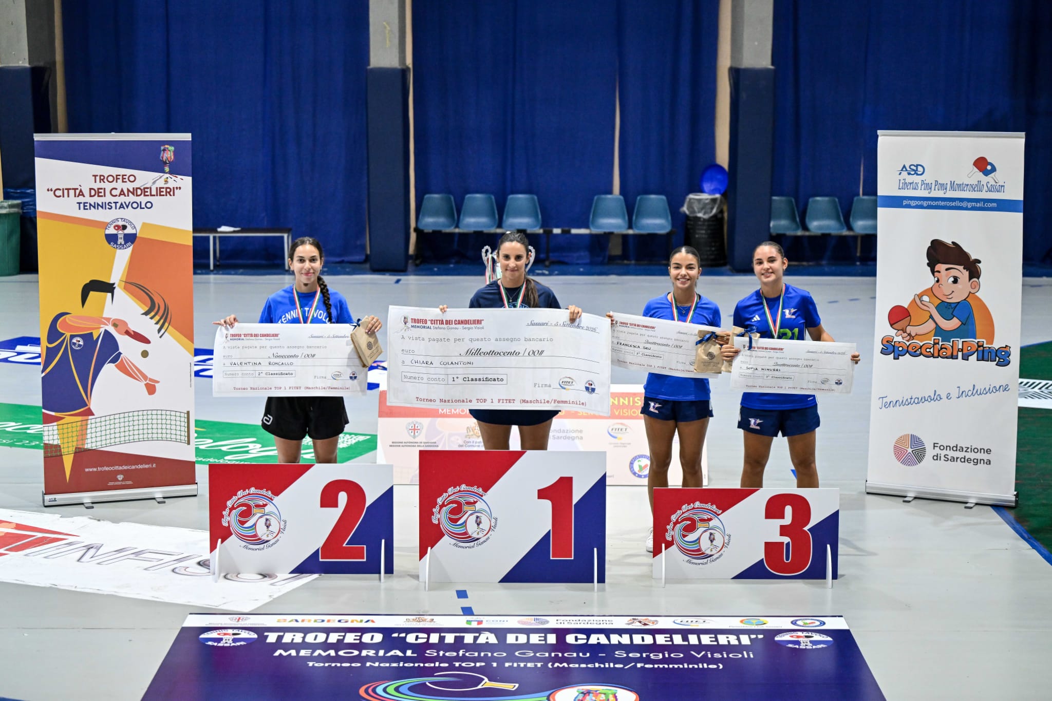 Trofeo Città dei Candelieri 2026 podio del singolare femminile
