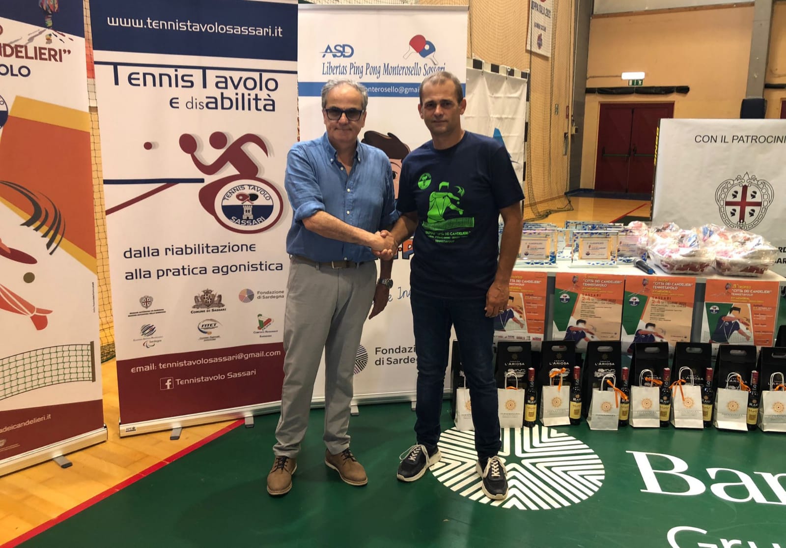 Trofeo Città dei Candelieri 2022 a Sassari il presidente federale Renato Di Napoli con il presidente del TT Sassari Marcello Cilloco