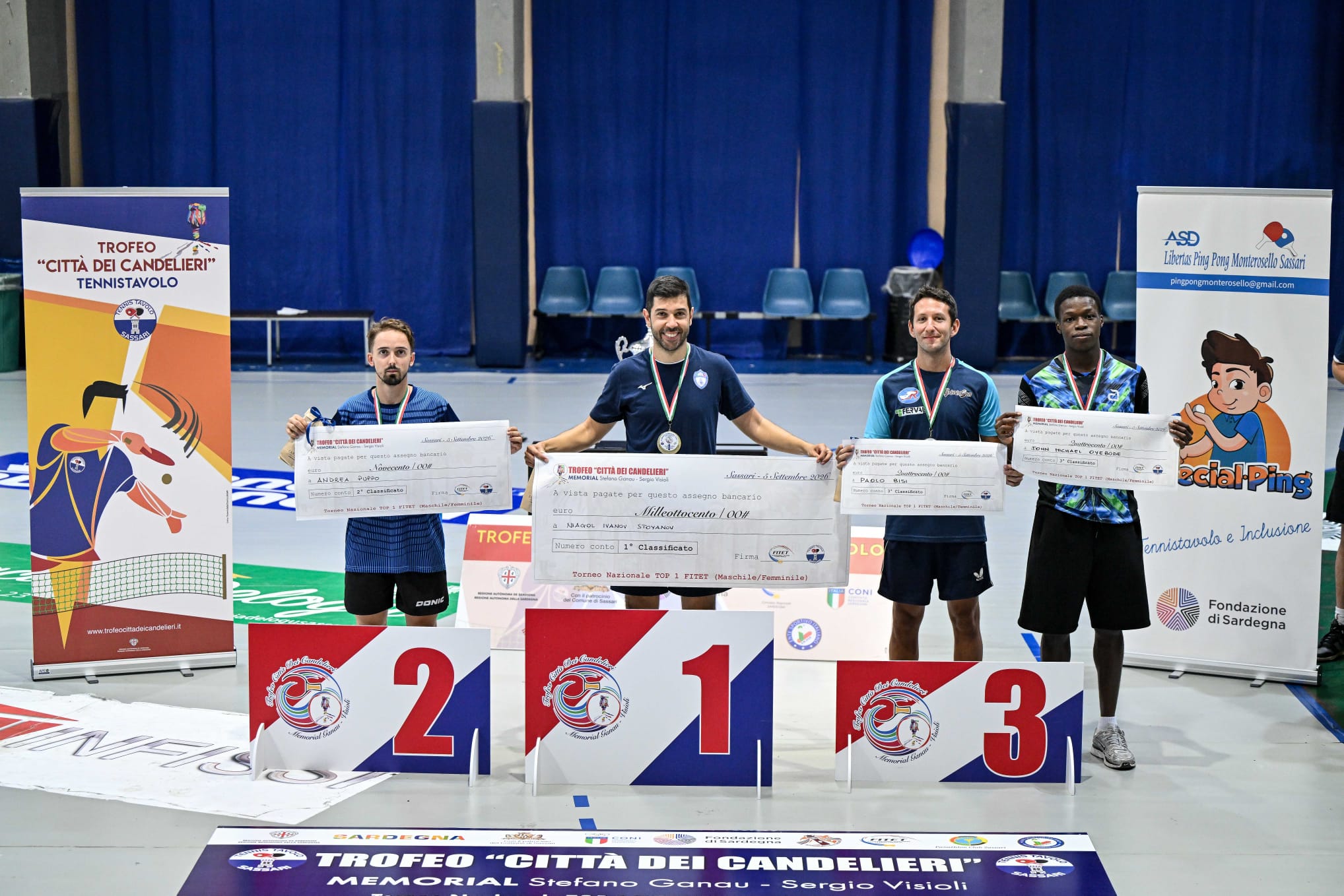 Trofeo Città dei Candelieri 2026 podio del singolare maschile