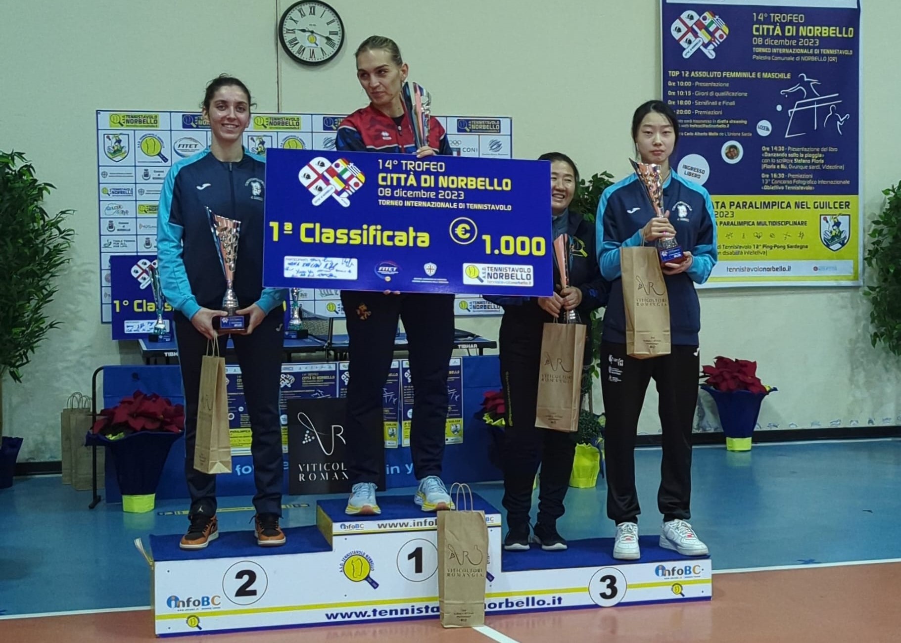 Trofeo Internazionale Città di Norbello 2023 podio del Top 12 femminile