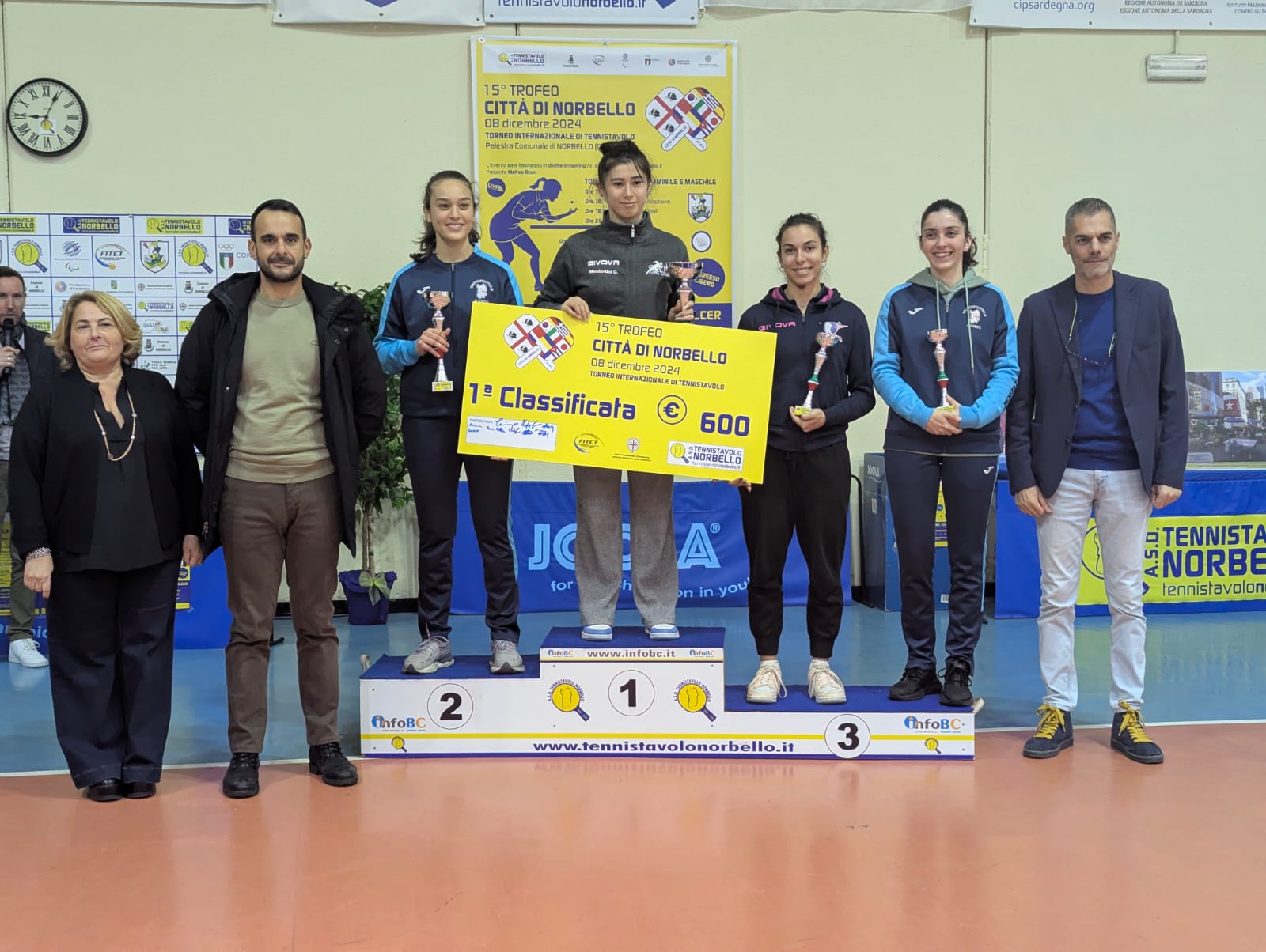Trofeo Internazionale Città di Norbello 2024 podio del singolare femminile