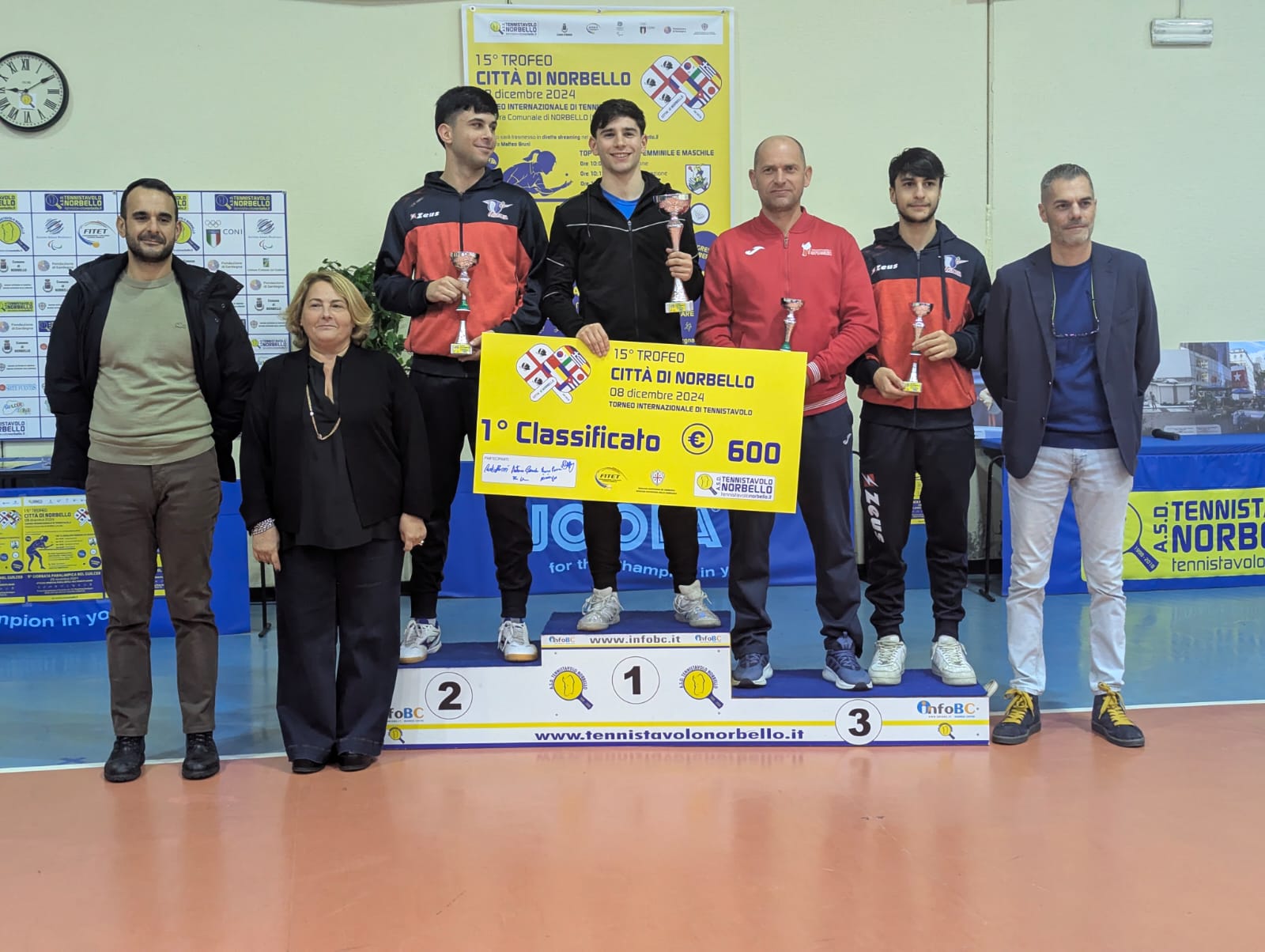 Trofeo Internazionale Città di Norbello 2024 podio del singolare maschile