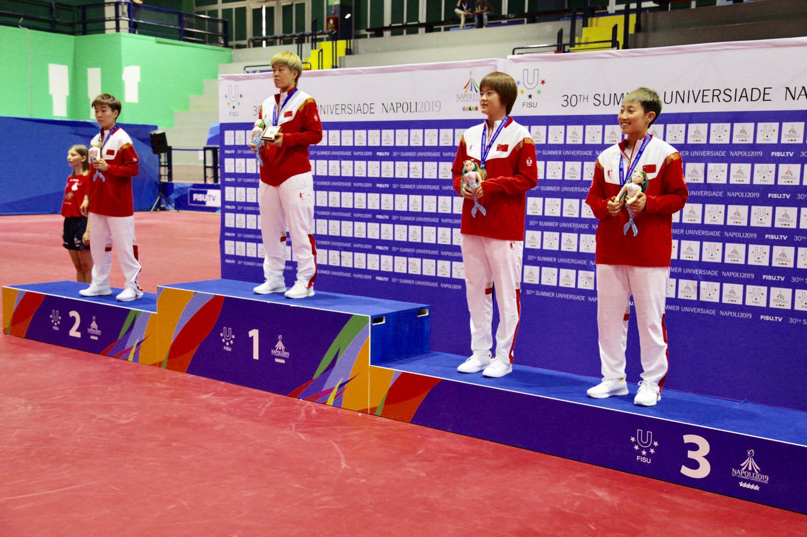 Universiadi Napoli 2019 podio singolare femminile