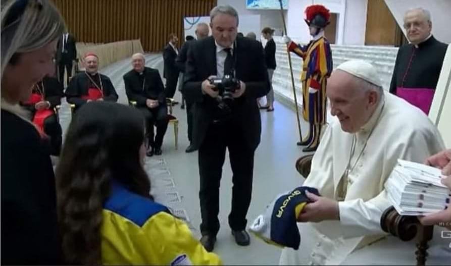 Vittoria Oliva in udienza da Papa Francesco