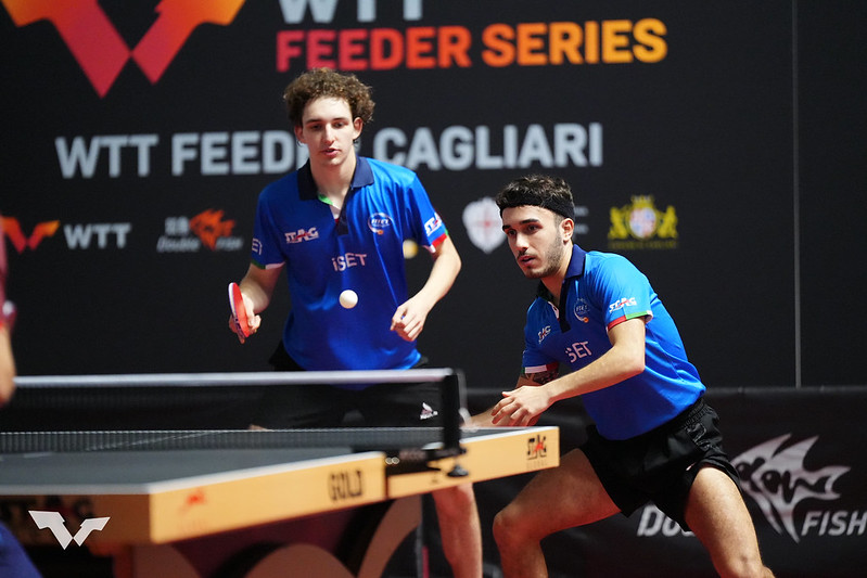 WTT Feeder Cagliari 2024 Federico Vallino Costassa e Tommaso Giovannetti in azione