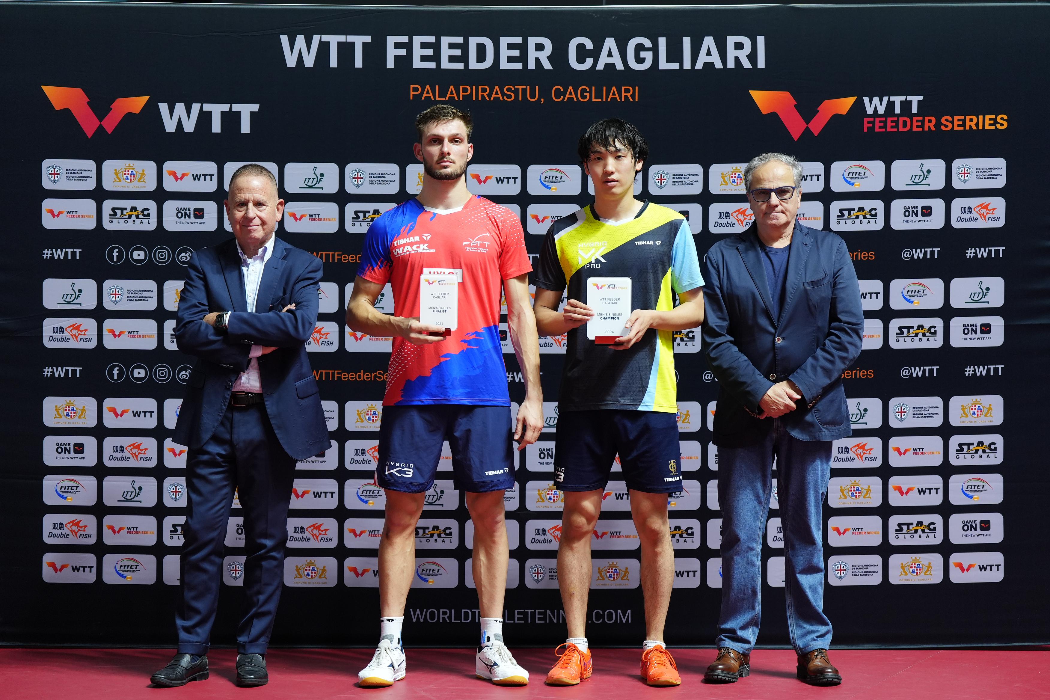WTT Feeder Cagliari 2024 podio del singolare maschile