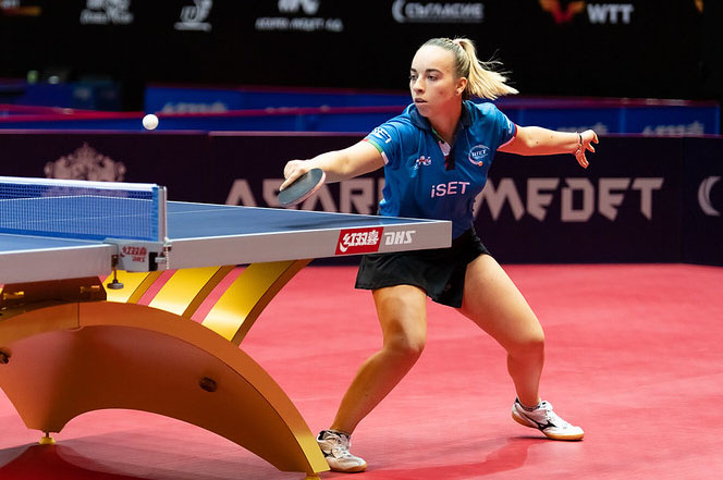 WTT Feeder Panagyurishte 2022 Arianna Barani in azione di rovescio