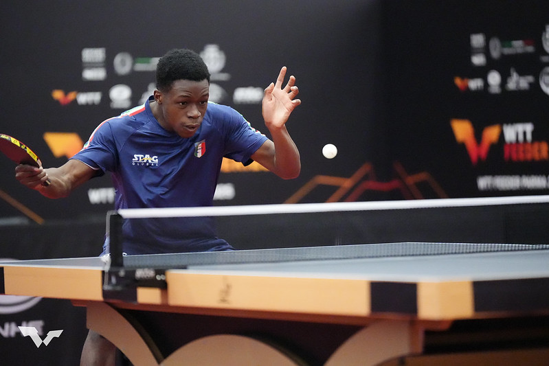 WTT Feeder Parma 2025 John Oyebode in azione
