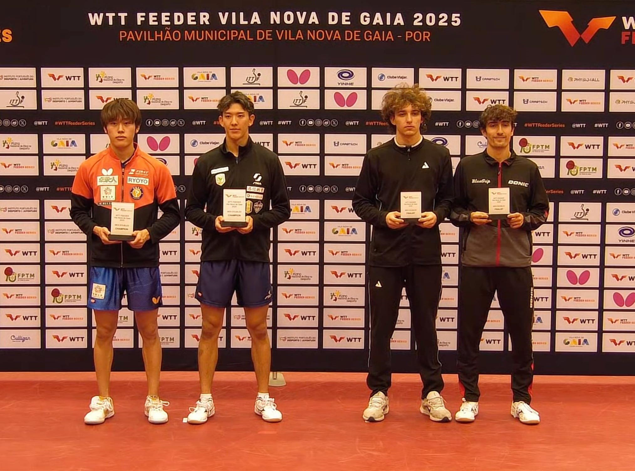 WTT Feeder Vila Nova de Gaia 2025 Daniele Pinto e Federico Vallino Costassa alla premiazione