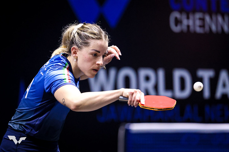 WTT Star Contender Chennai 2025 Debora Vivarelli in azione
