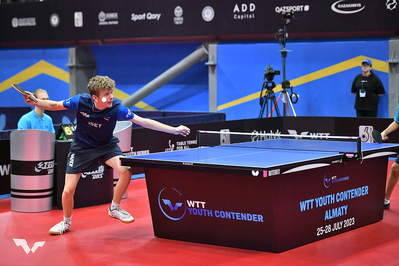 WTT Youth Contender Almaty 2023 Giacomo Izzo in azione
