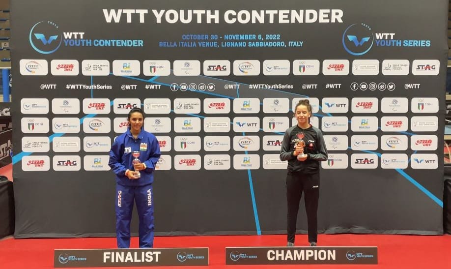 WTT Youth Contender Lignano 2022 podio singolare femminile Under 17 Hana Goda e Taneesha Kotecha